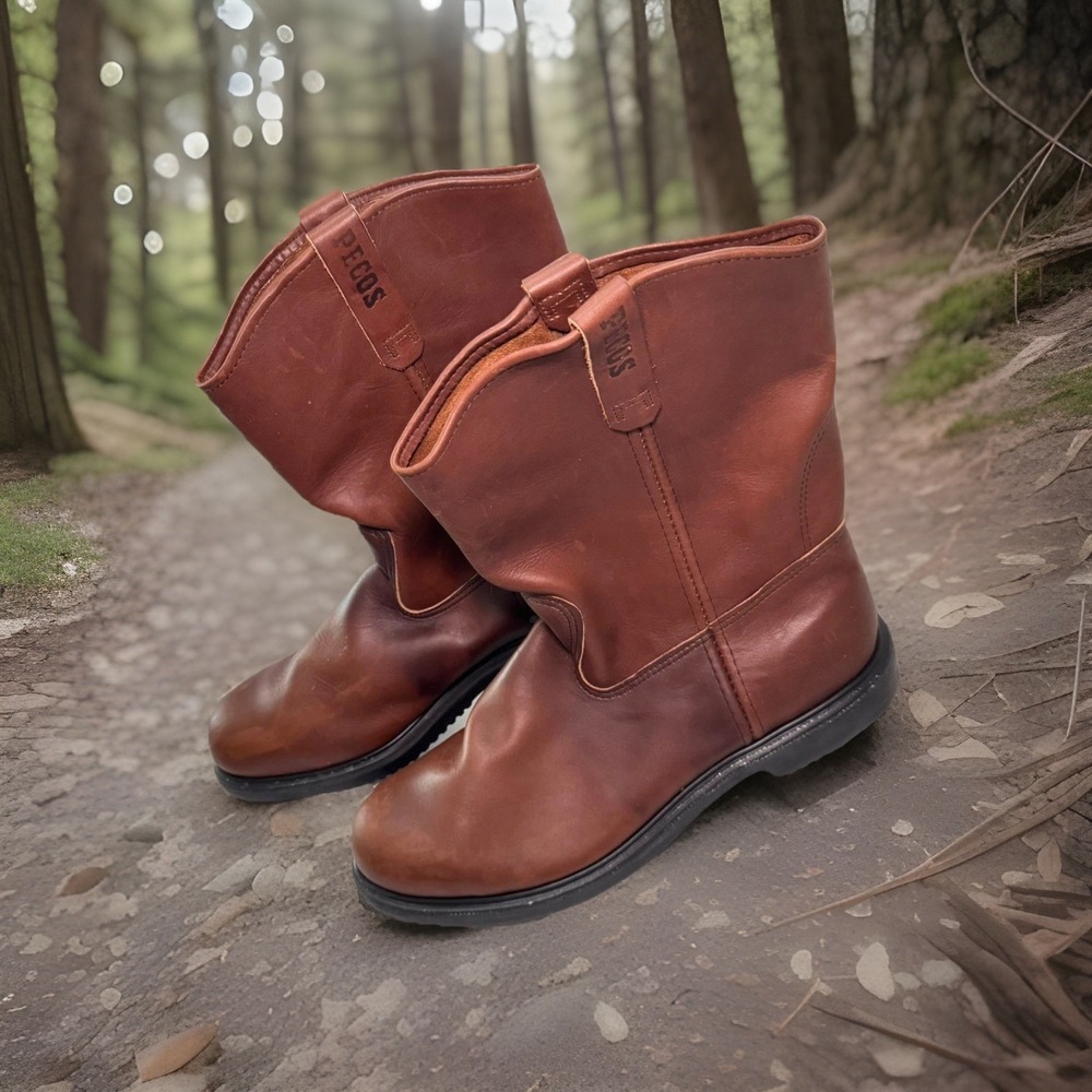 Red‎ Wing Pecos 2231 Mens Sz 15D Steel Toe Safety Pull-On Brown Boots EUC